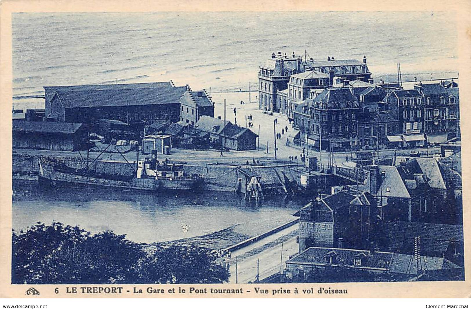 LE TREPORT - La Gare Et Le Pont Tournant - Vue Prise à Vol D'oiseau - Très Bon état - Le Treport