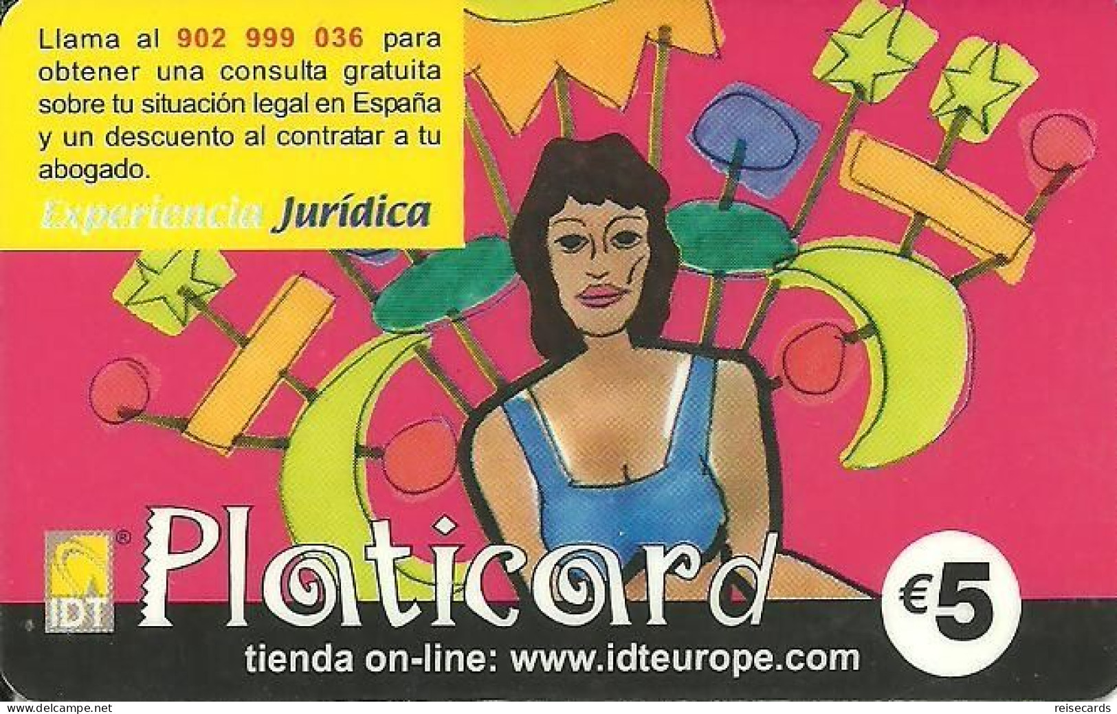 Spain: Prepaid IDT - Platicard €5 Juridica - Other & Unclassified