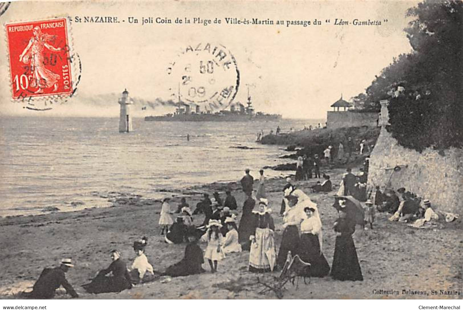SAINT NAZAIRE - Un Joli Coin De La Plage De Ville ès Martin Au Passage Du " Léon Gambetta " - Très Bon état - Saint Nazaire