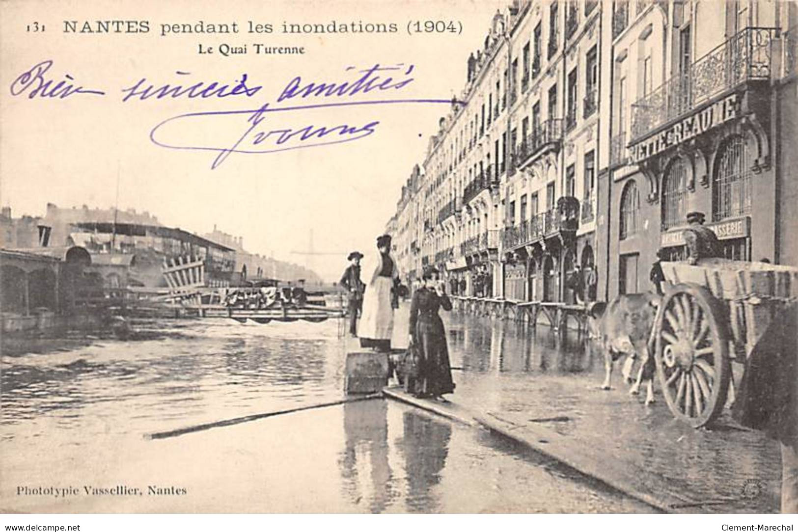 NANTES Pendant Les Inondations - 1904 - Le Quai Turenne - Très Bon état - Nantes