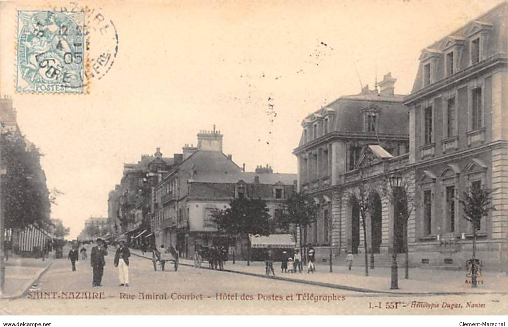 SAINT NAZAIRE - Rue Amiral Courbet - Hôtel Des Postes Et Télégraphes - Très Bon état - Saint Nazaire