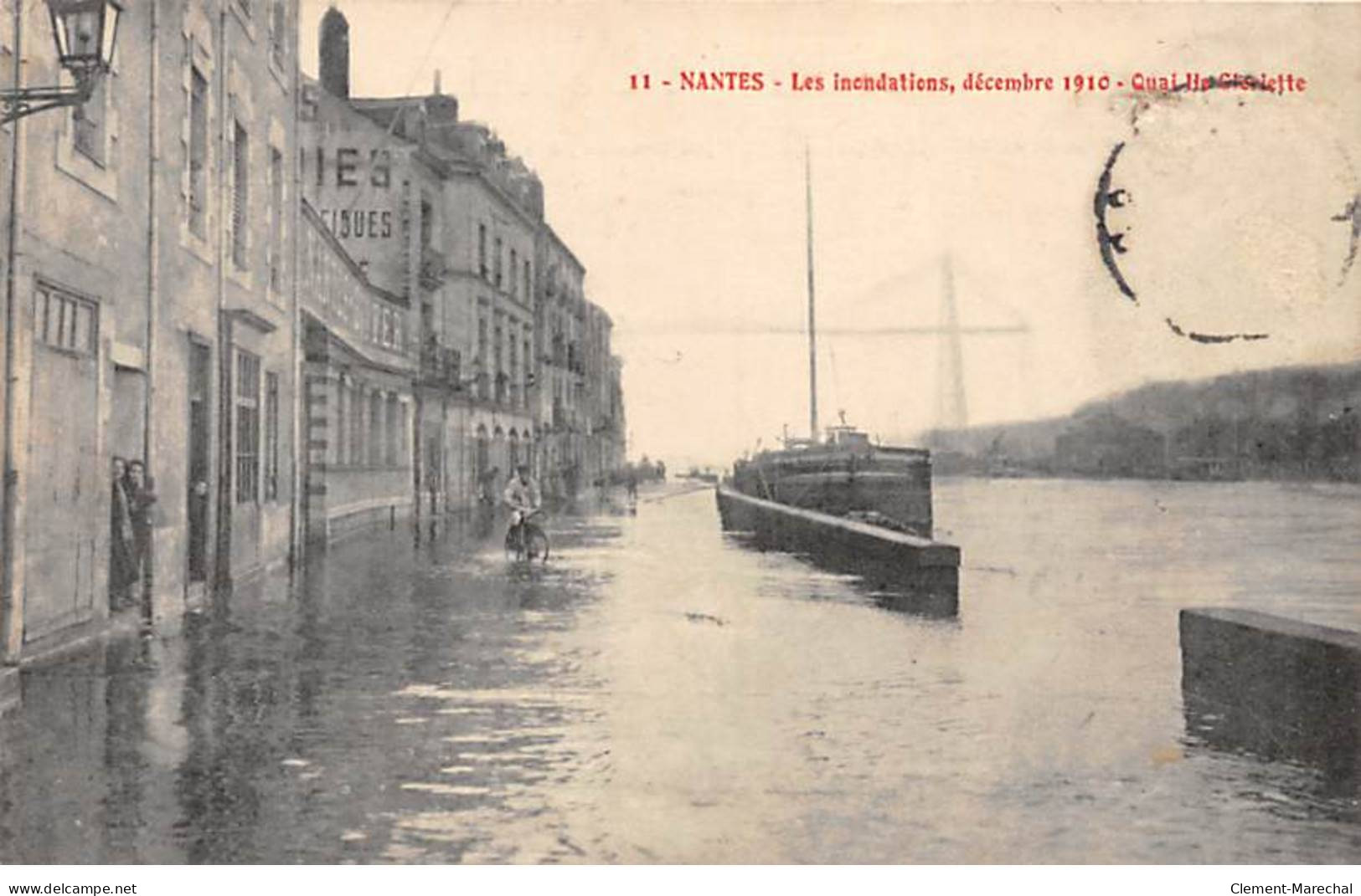 NANTES - Les Inondations, 1910 - Quai La Gloriette - Très Bon état - Nantes