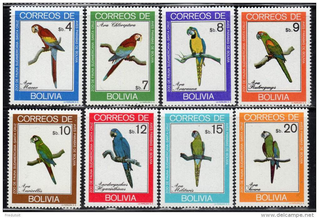 BOLIVIE - N°604/11  ** (1981) OISEAUX : ARAS - Bolivie