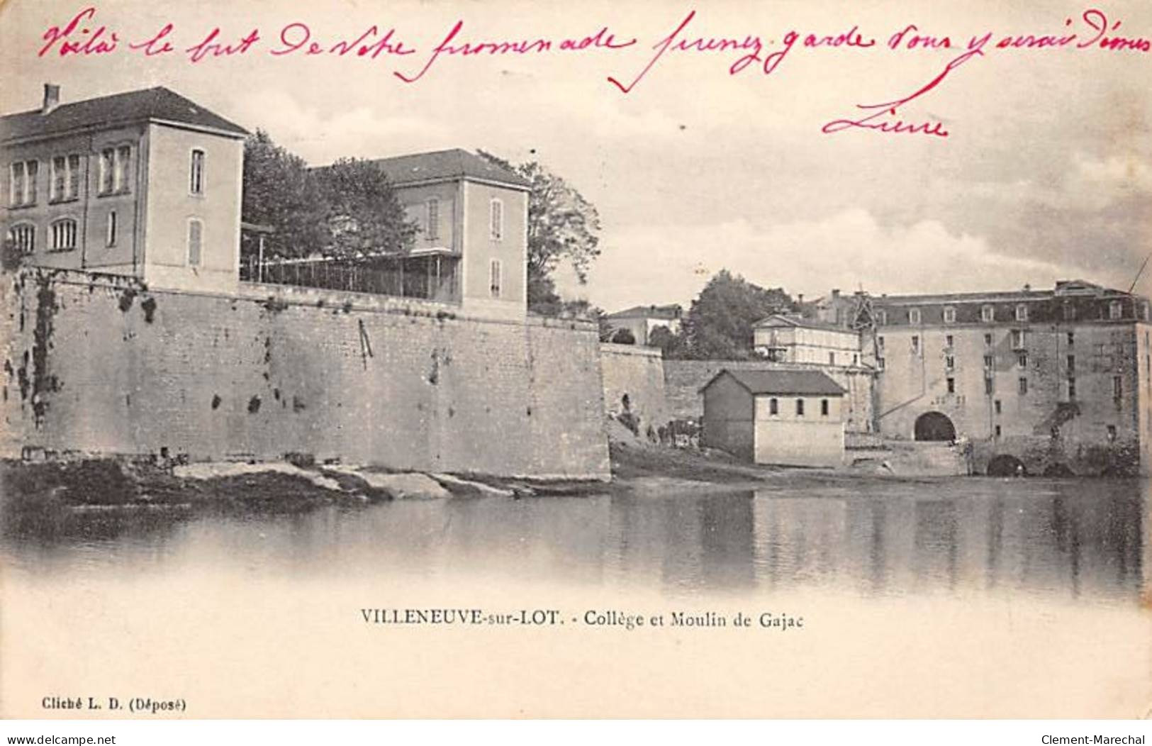 VILLENEUVE SUR LOT - Collège Et Moulin De Gajac - Très Bon état - Villeneuve Sur Lot