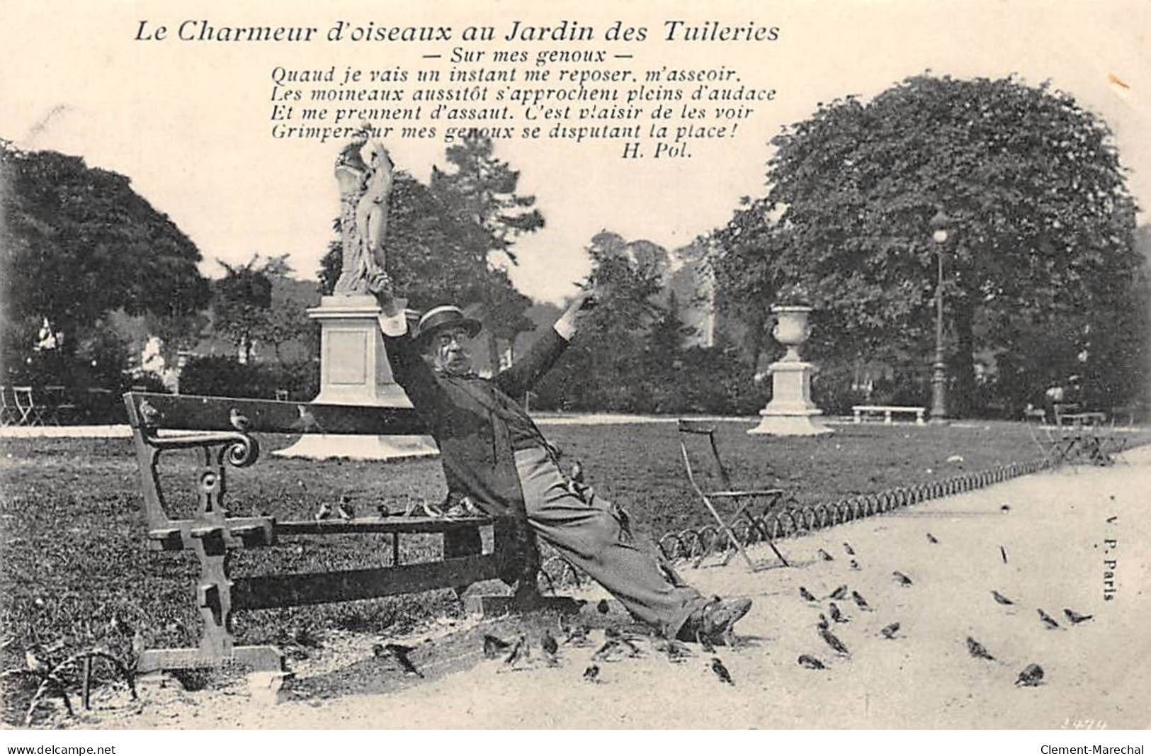 PARIS - Le Charmeur D'oiseaux Au Jardin Des Tuileries - Sur Mes Genoux - Très Bon état - Arrondissement: 01