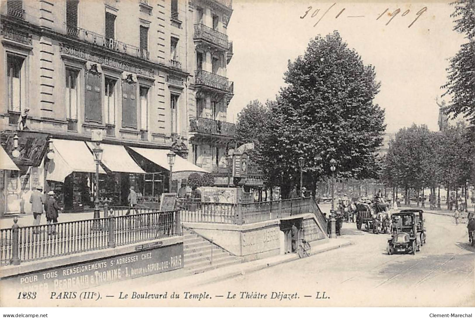 PARIS - Le Boulevard Du Temple - Le Théâtre Déjazet - Très Bon état - Arrondissement: 03