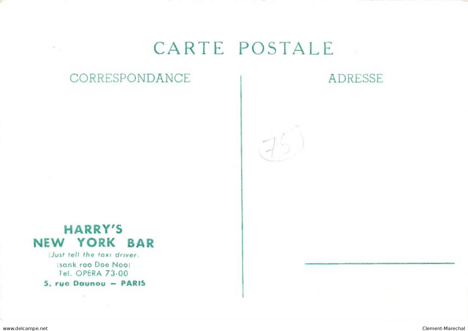 PARIS - Harry's New York Bar - Illustration By Leslie Saalburg - Très Bon état - Arrondissement: 02