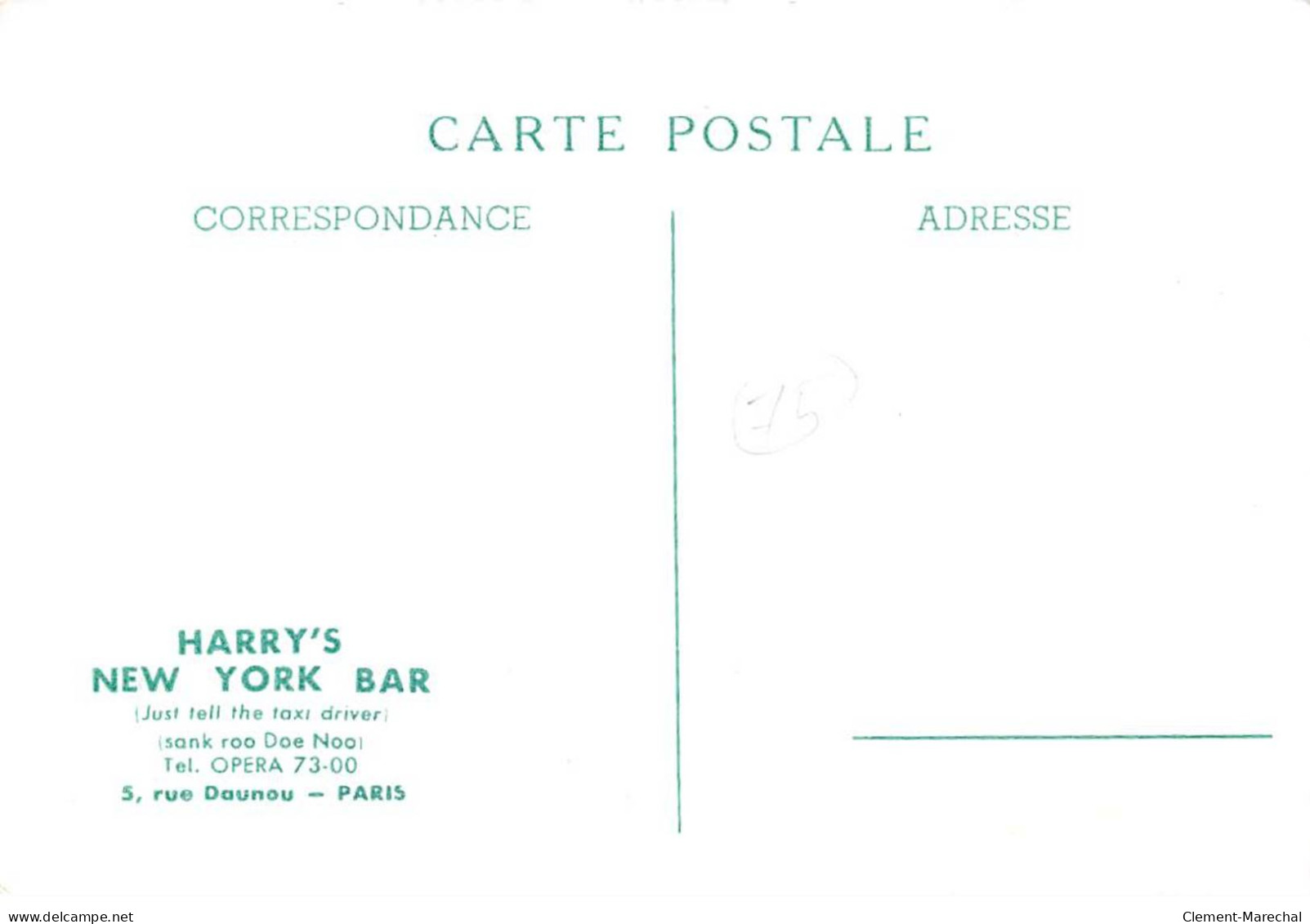 PARIS - Harry's New York Bar - Illustration By Leslie Saalburg - Très Bon état - Arrondissement: 02