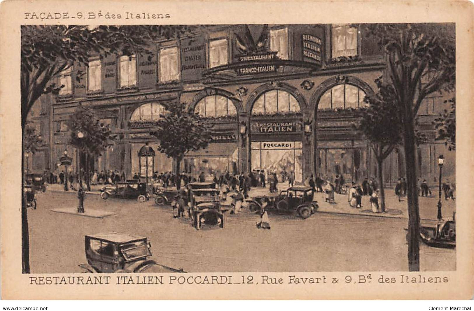 PARIS - Restaurant Italien Poccardi - Rue Favart - Façade - Boulevard Des Italiens - Très Bon état - Distrito: 02