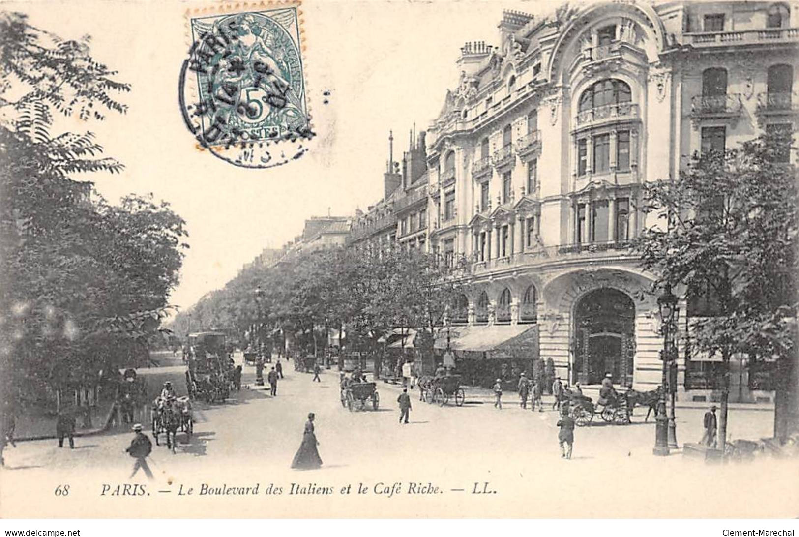 PARIS - Le Boulevard Des Italiens Et Le Café Riche - Très Bon état - Arrondissement: 02