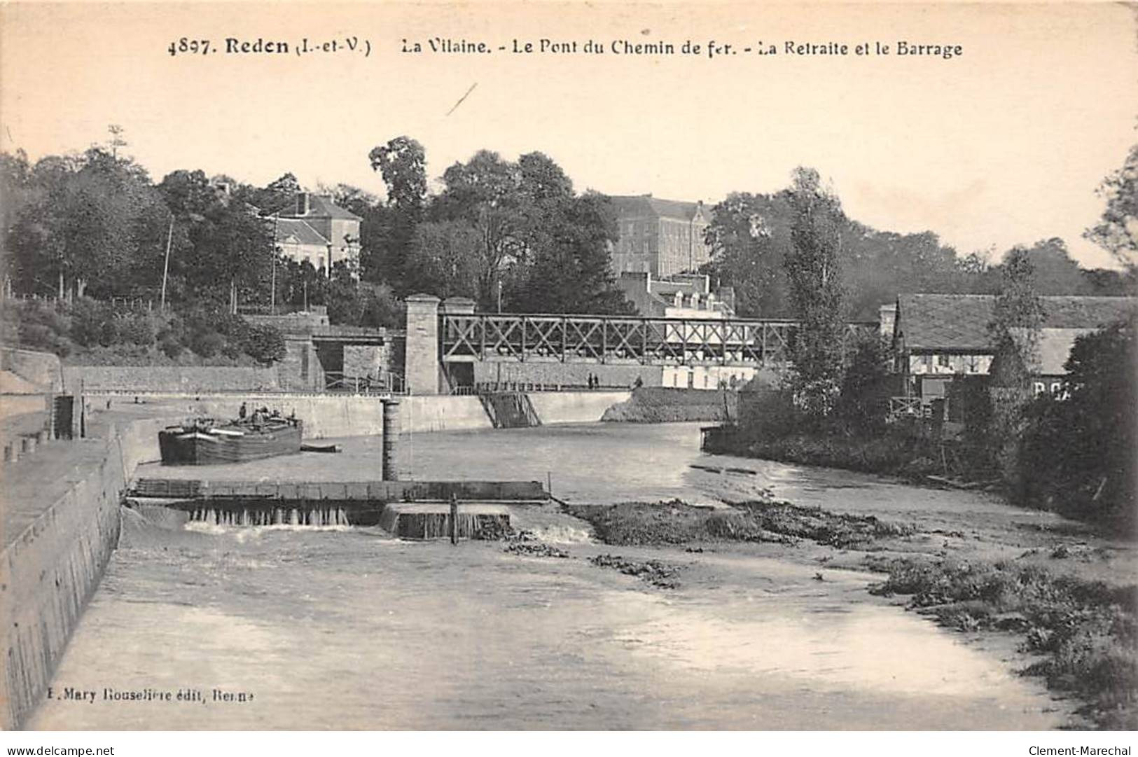 REDON - La Vilaine - Le Pont Du Chemin De Fer - La Retraite Et Le Barrage - Très Bon état - Redon