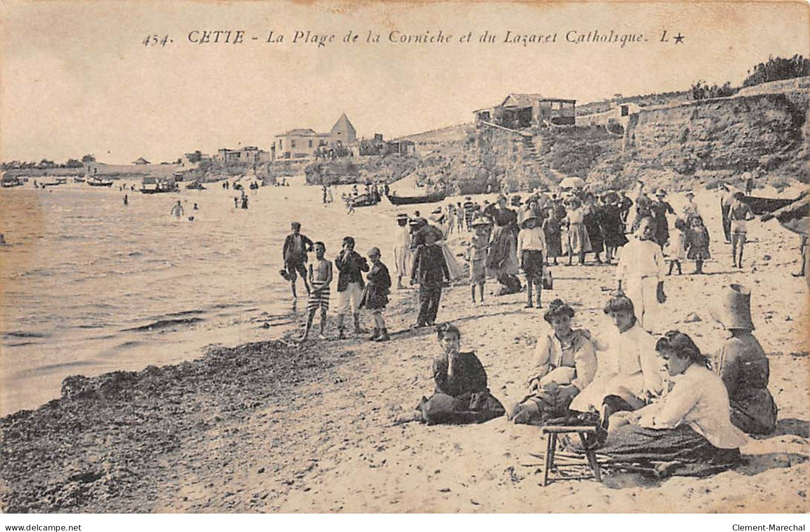 CETTE - La Plage De La Corniche Et Du Lazaret Catholique - Très Bon état - Sete (Cette)