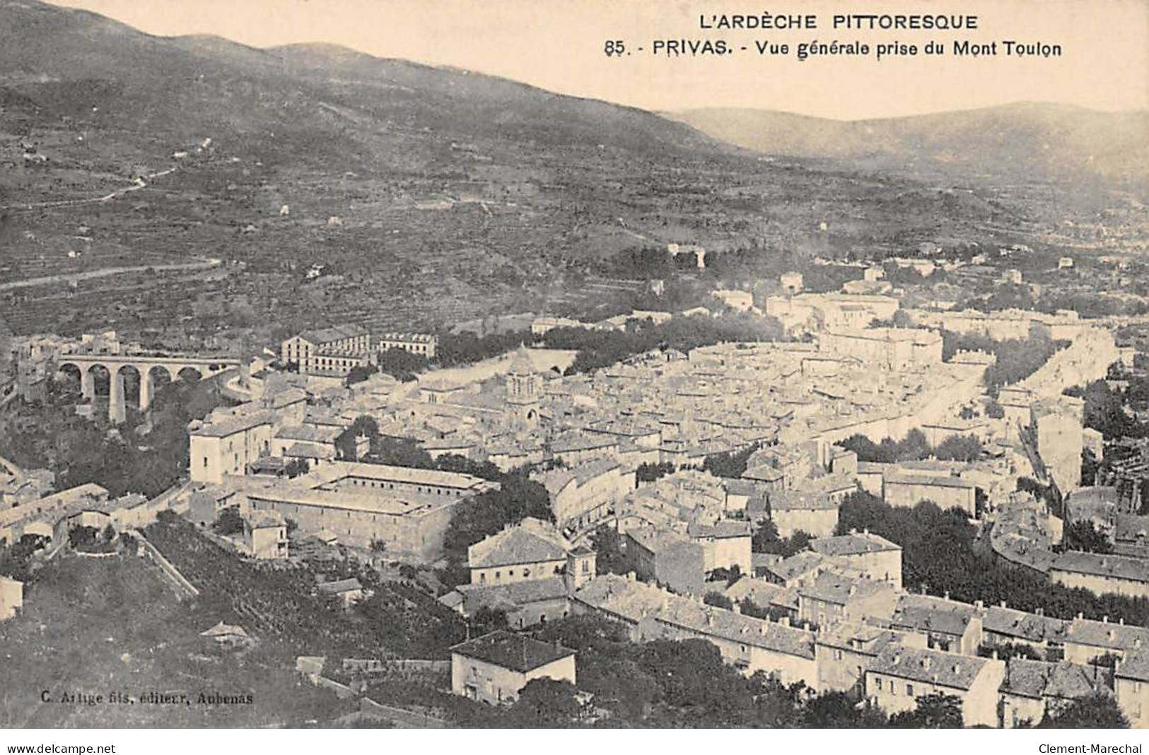 PRIVAS - Vue Générale Prise Du Mont Toulon - Très Bon état - Privas