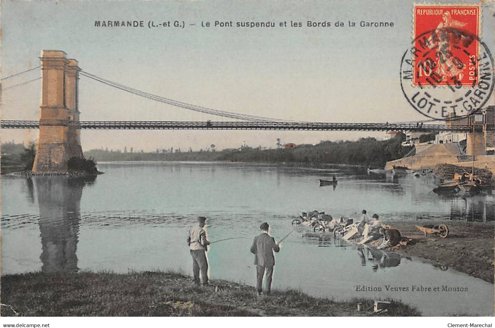 MARMANDE - Le Pont Suspendu Et Les Bords De La Garonne - Très Bon état - Marmande