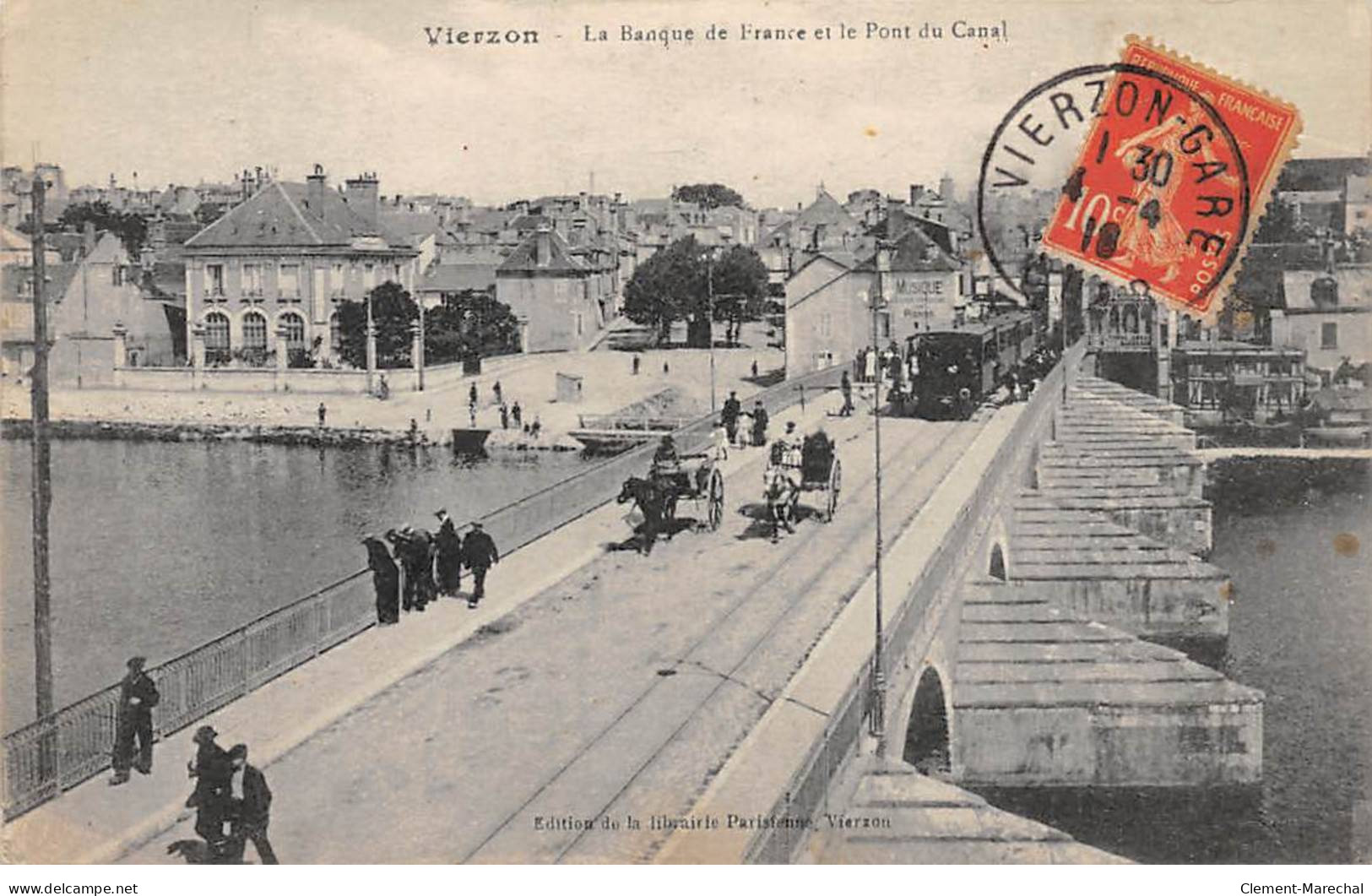 VIERZON - La Banque De France Et Le Pont Canal - Très Bon état - Vierzon
