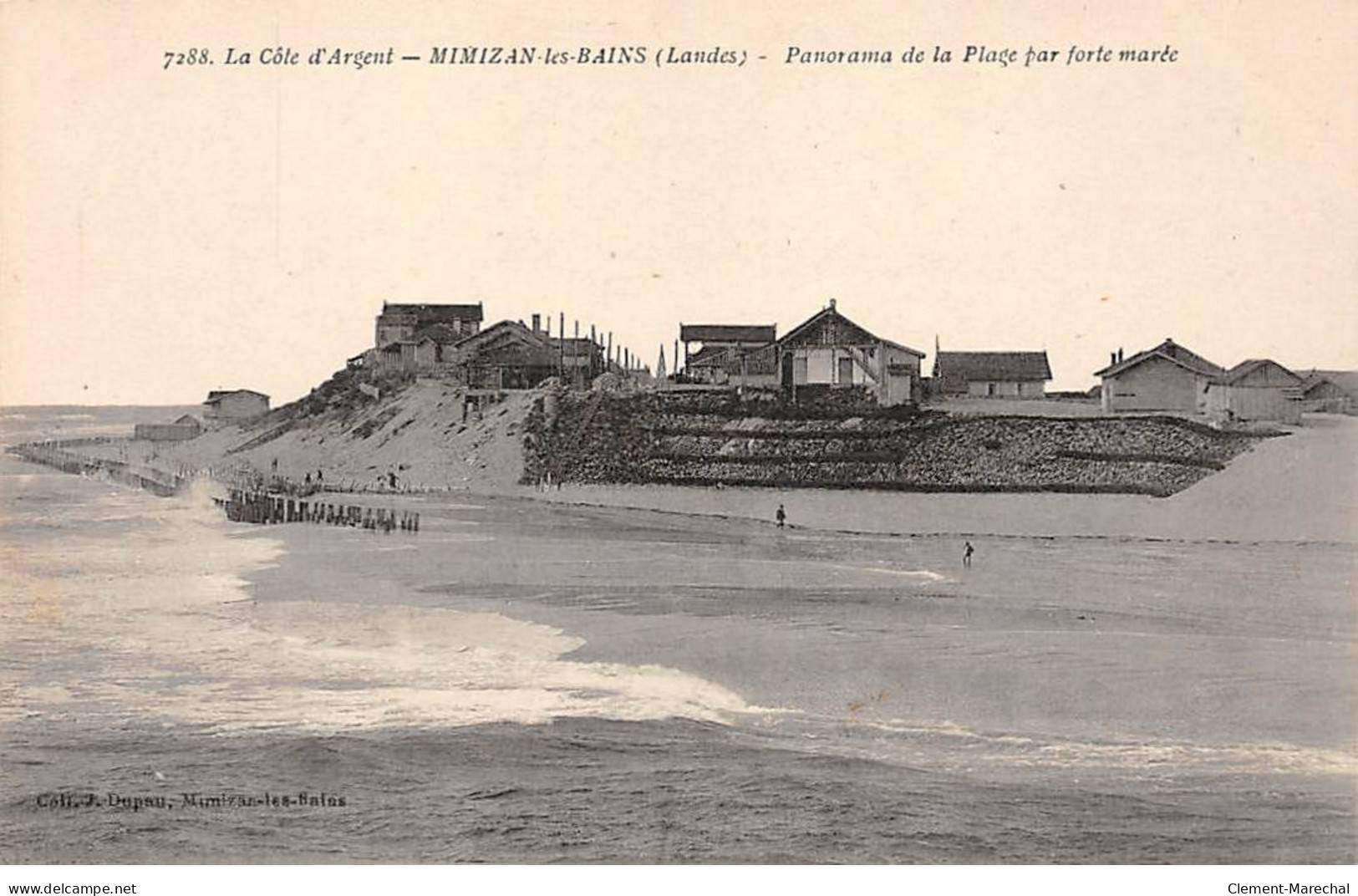 MIMIZAN LES BAINS - Panorama De La Plage Par Forte Marée - Très Bon état - Mimizan