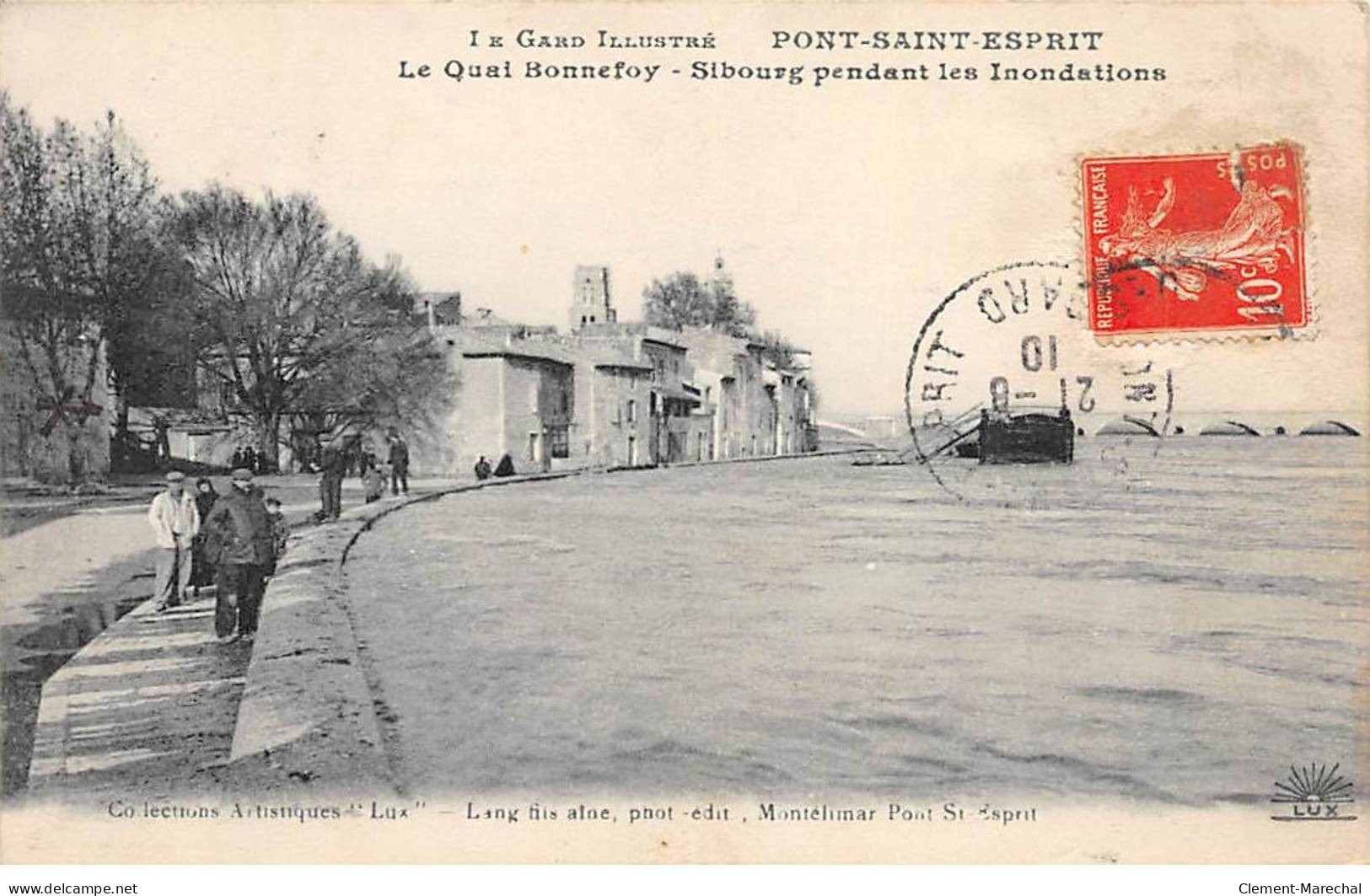 PONT SAINT ESPRIT - Le Quai Bonnefoy - Sibourg Pendant Les Inondations - Très Bon état - Pont-Saint-Esprit