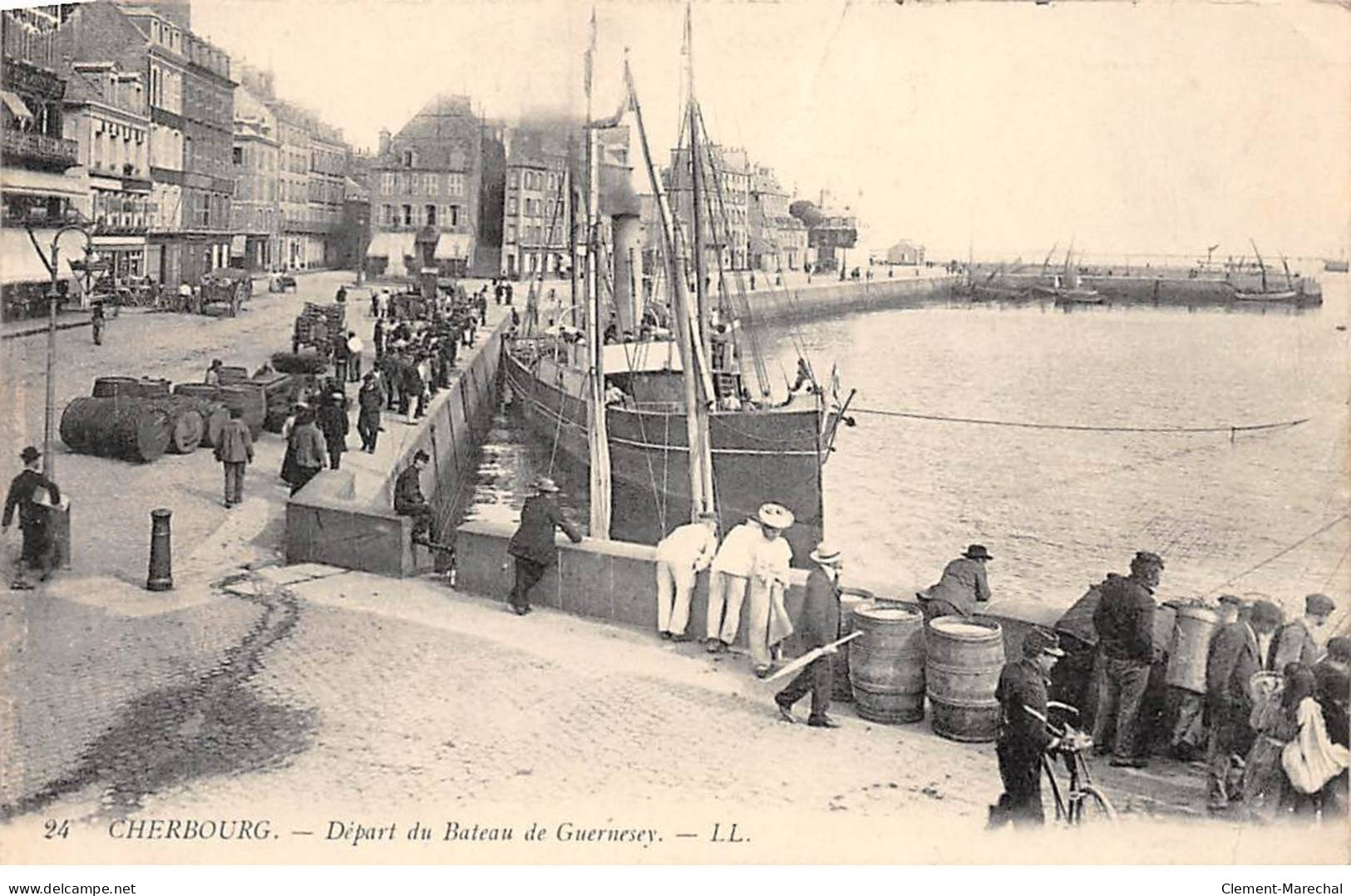 CHERBOURG - Départ Du Bateau De Guernesey - Très Bon état - Cherbourg