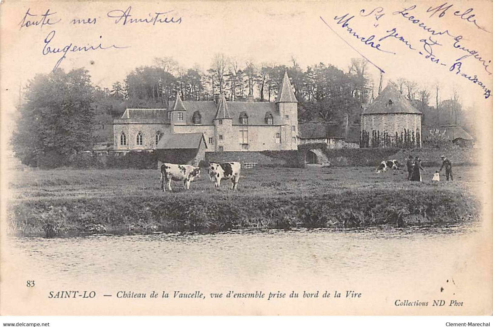 SAINT LO - Château De La Vaucelle, Vue D'ensemble Prise Du Bord De La Vire - Très Bon état - Saint Lo