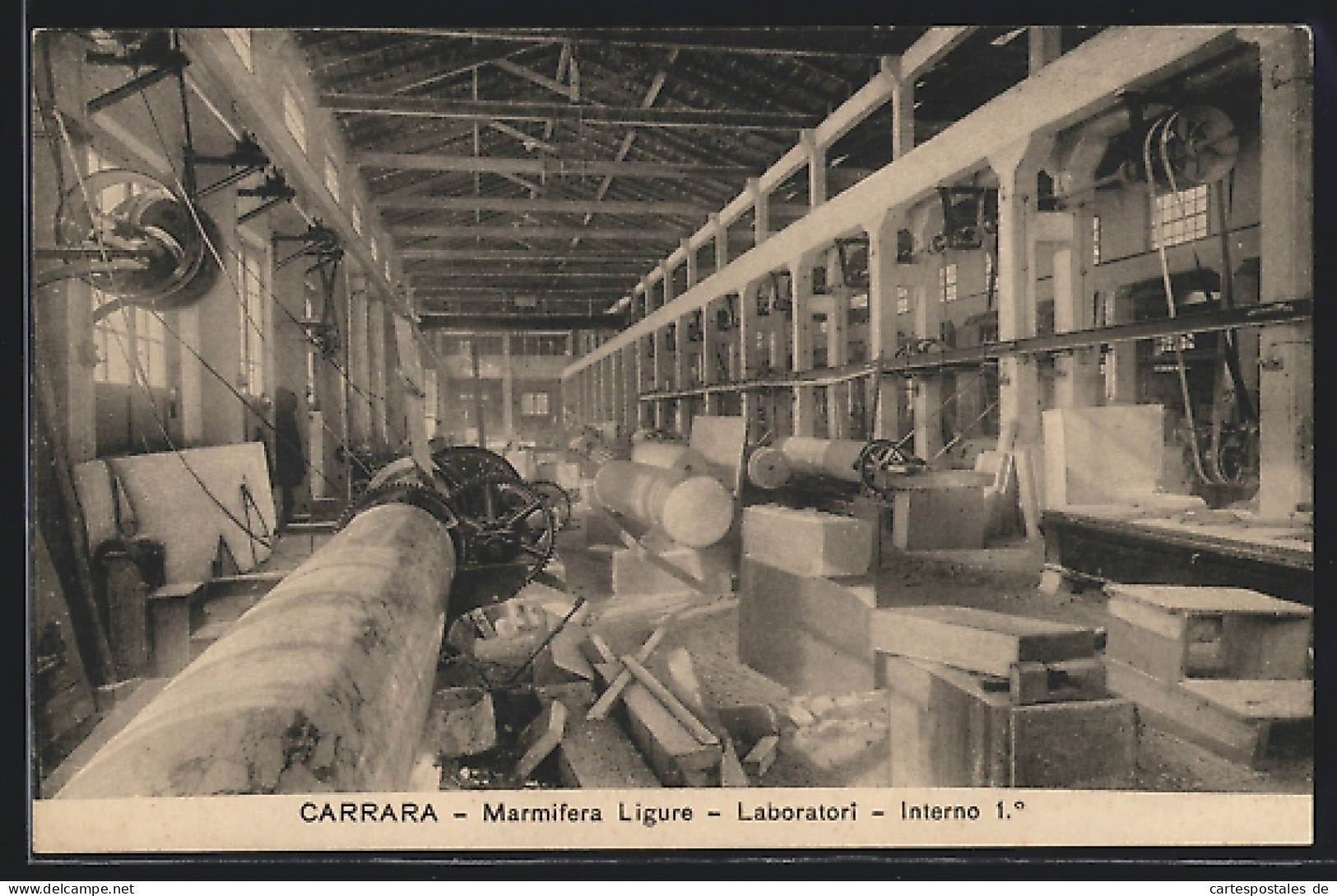 Cartolina Carrara, Marmifera Ligure, Laboratori, Interno, Marmorsteinbruch  - Carrara