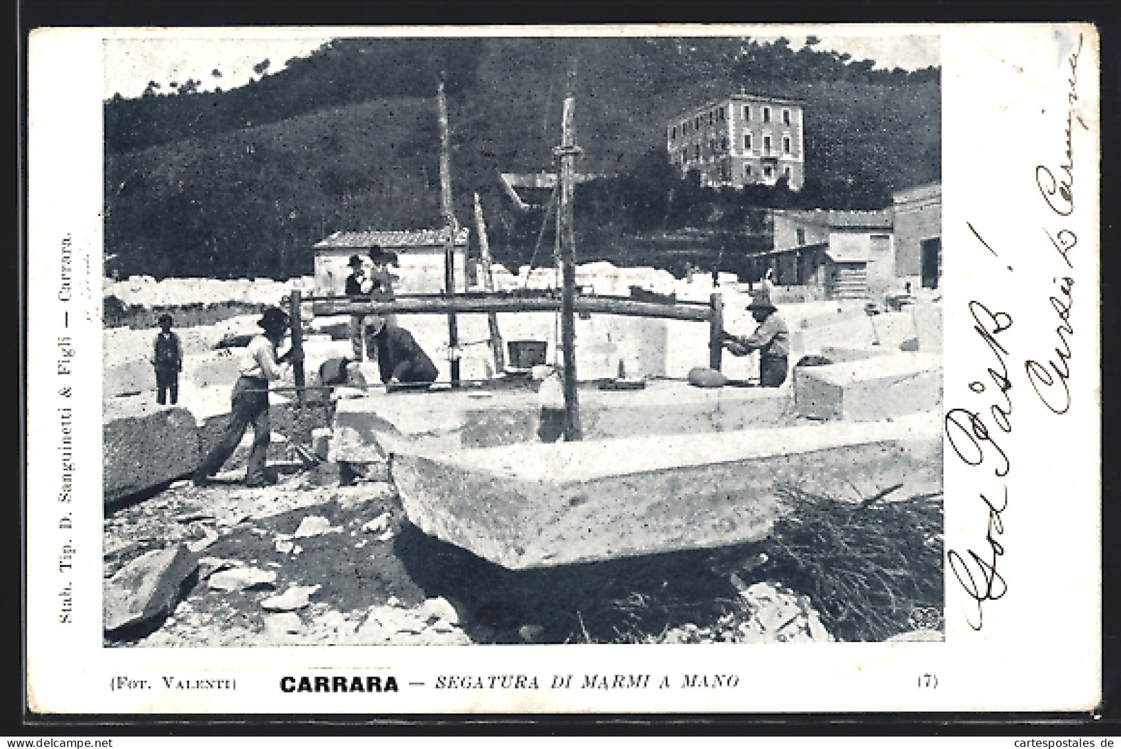 Cartolina Carrara, Segatura Di Marmi A Mano, Marmorsteinbruch  - Carrara
