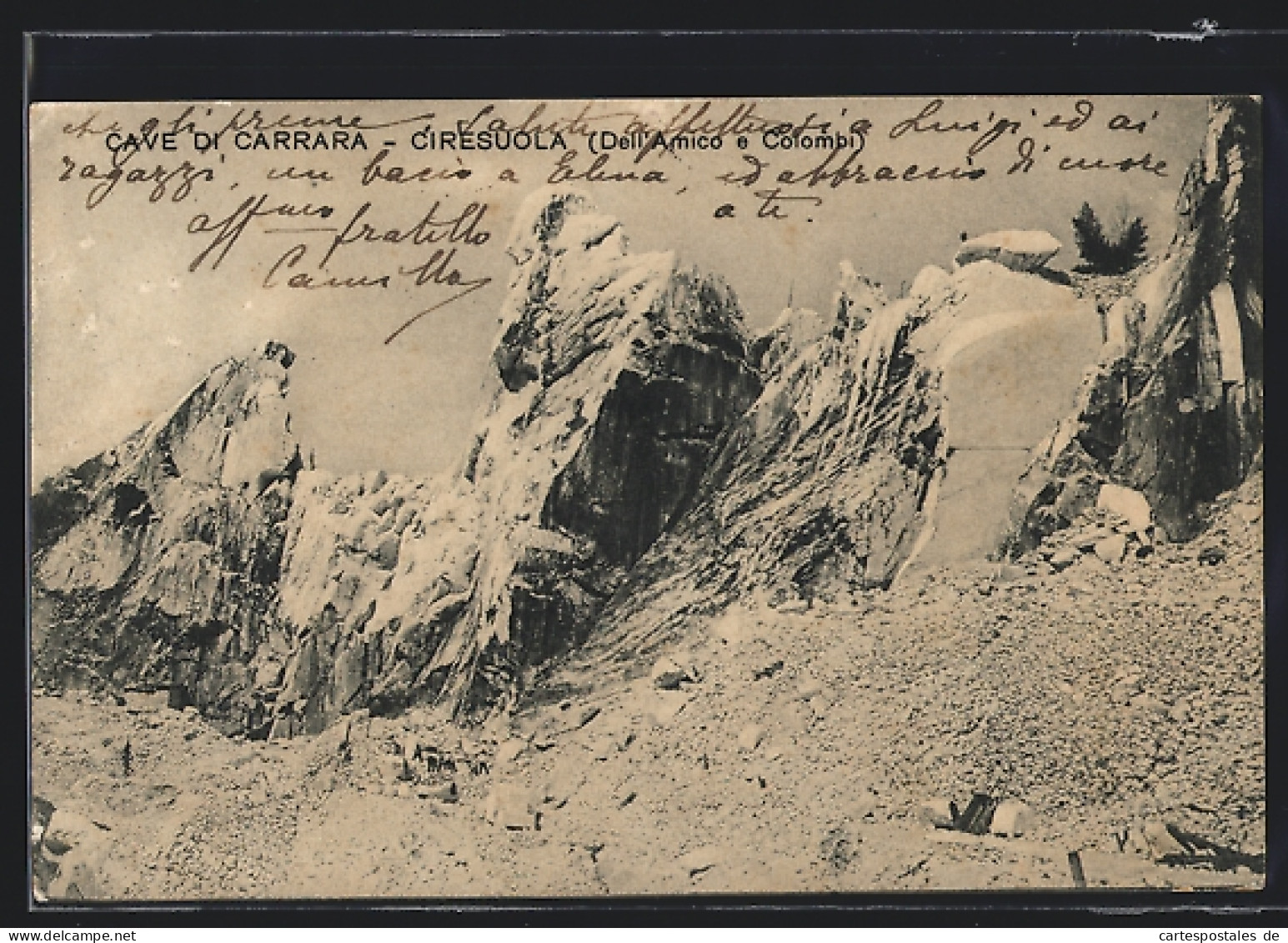 Cartolina Carrara-Ciresuola, Le Cave, Marmorsteinbruch  - Carrara