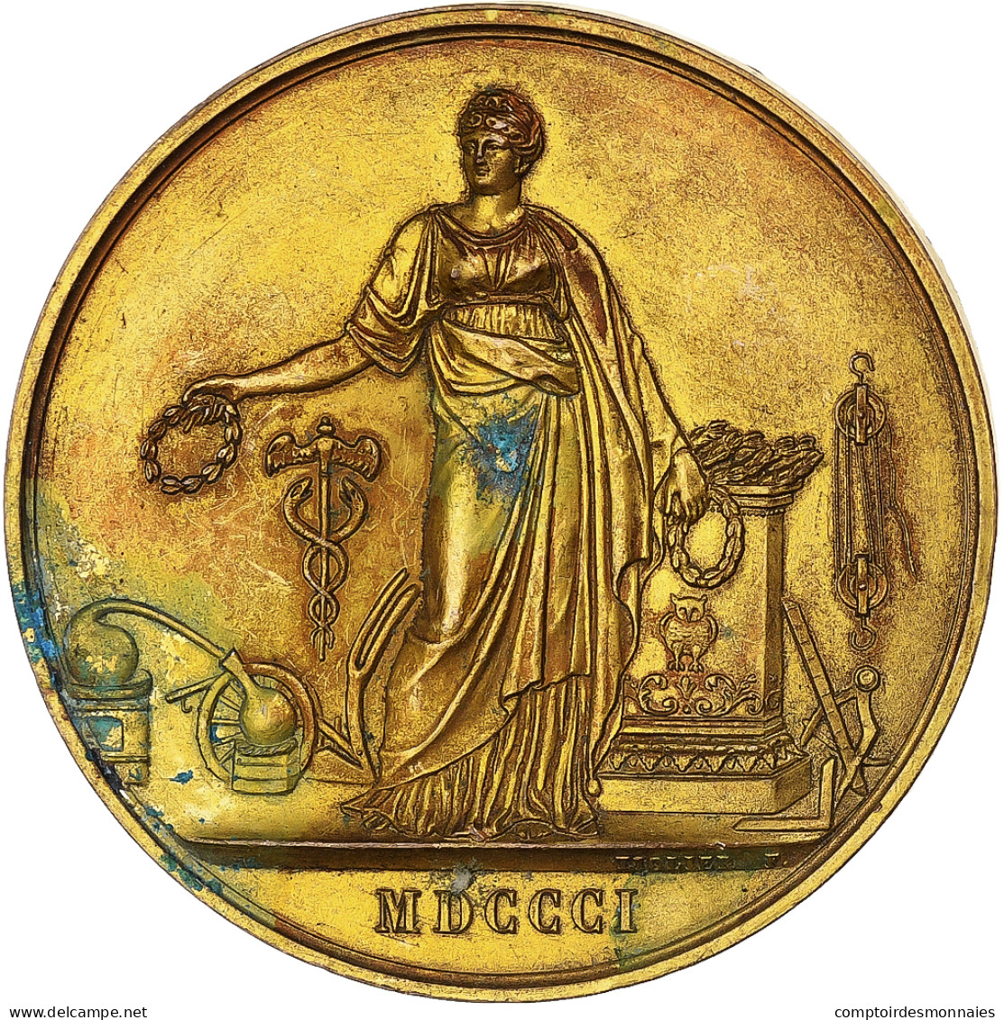 France, Médaille, Consulat, Société D'Encouragement à L'Industrie, 1801 - Sonstige & Ohne Zuordnung