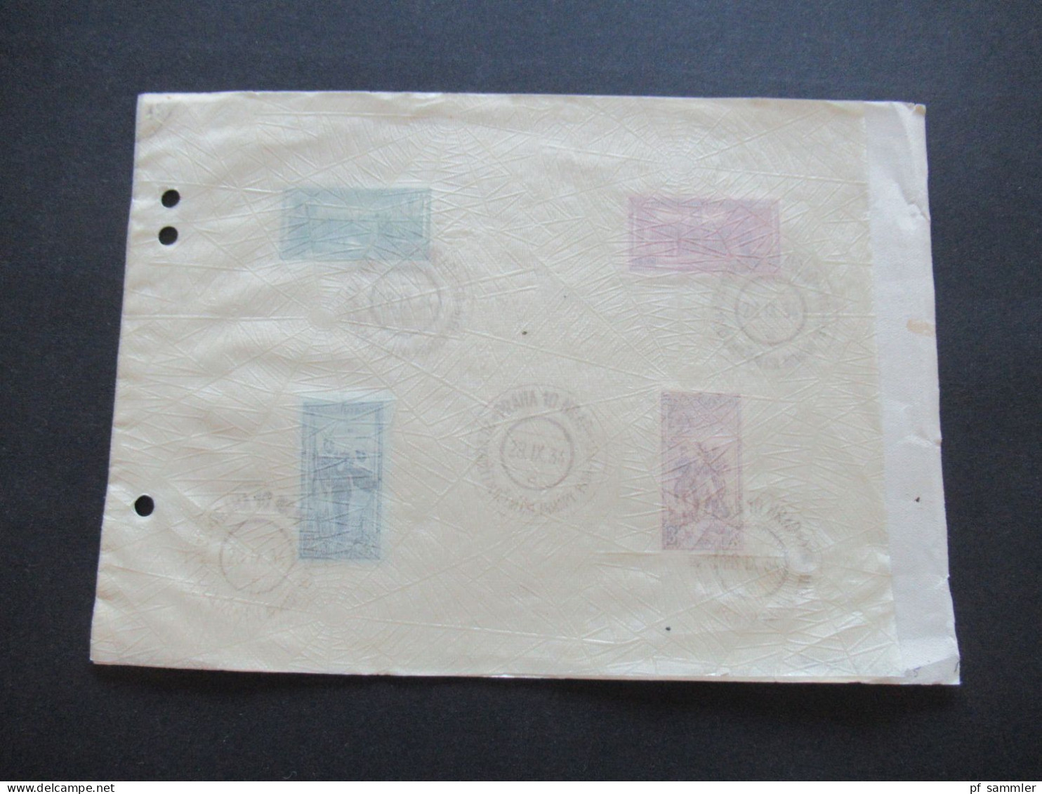 CSSR 1934 Sonderblatt Und Brauner Sonderstempel Praha 10 Hrad Michel Nr. 322 / 325 - Brieven En Documenten