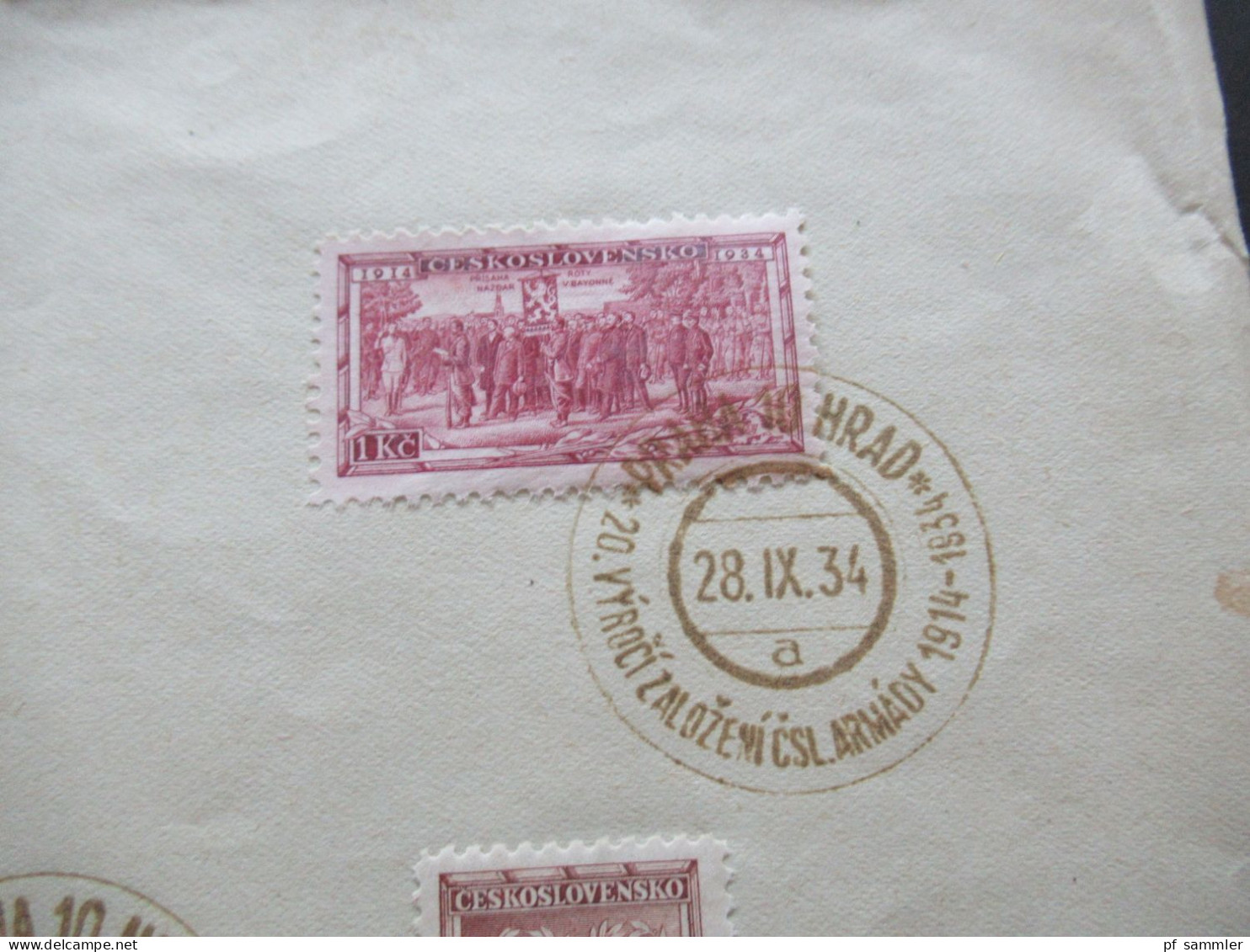 CSSR 1934 Sonderblatt Und Brauner Sonderstempel Praha 10 Hrad Michel Nr. 322 / 325 - Covers & Documents