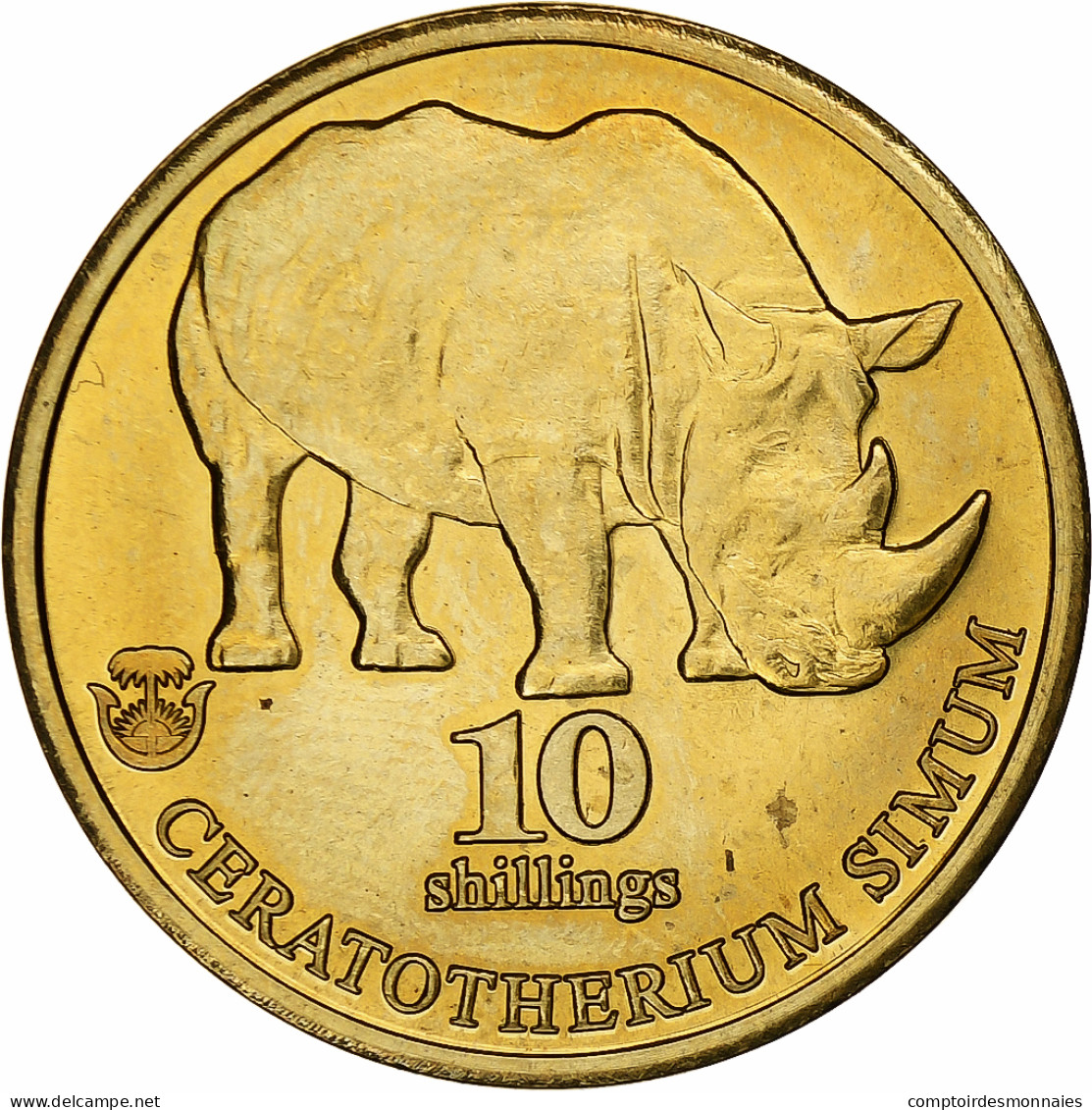 Biafra, 10 Shillings, Rhinocéros, 2020, Laiton, SPL - Biafra