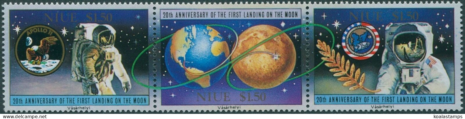 Niue 1989 SG680-682 Moonlanding Strip MNH - Niue
