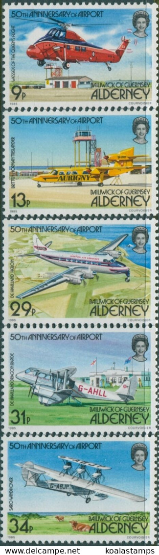 Alderney 1985 SGA18-A22 Airport Set MNH - Alderney