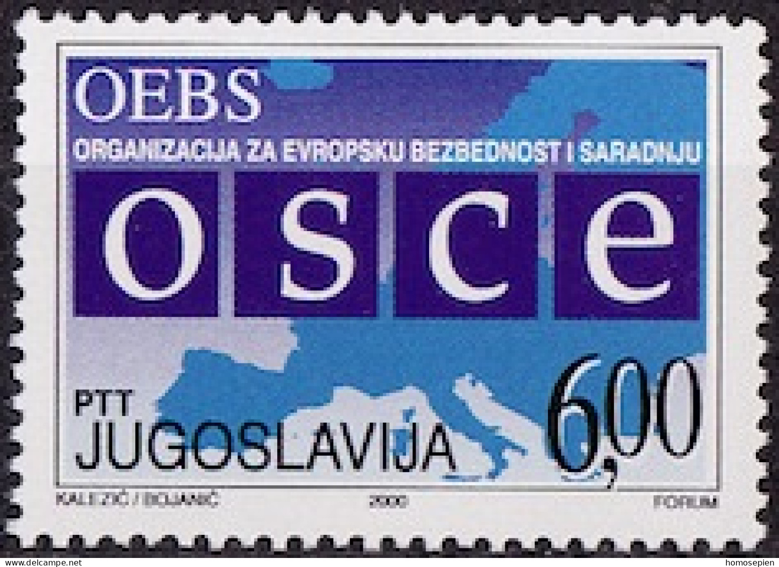 Europa KSZE 2000 Yougoslavie - Jugoslawien - Yugoslavia Y&T N°2855 - Michel N°3008 *** - 6d EUROPA - Idées Européennes