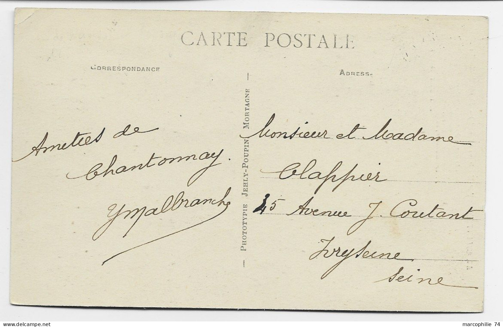 SEMEUSE 25C BISTRE AU RECTO CARTE VENDEE AMBULANT TOURS A SABLES D'OLONNE B 4.7.1929 COTE 50€ - Railway Post