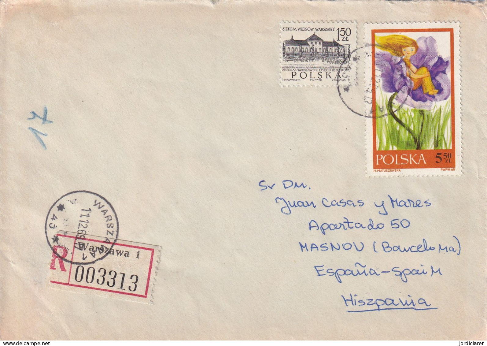 LETTER 1970  REGISTERED  WARSZAWA - Covers & Documents
