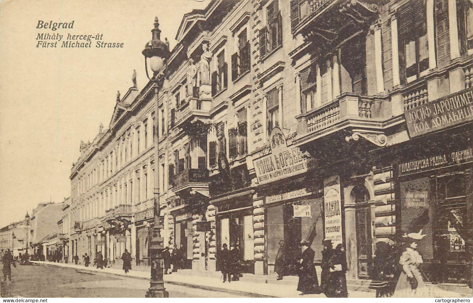 Postcard Serbia Belgrade Furst Michael Strasse - Serbie