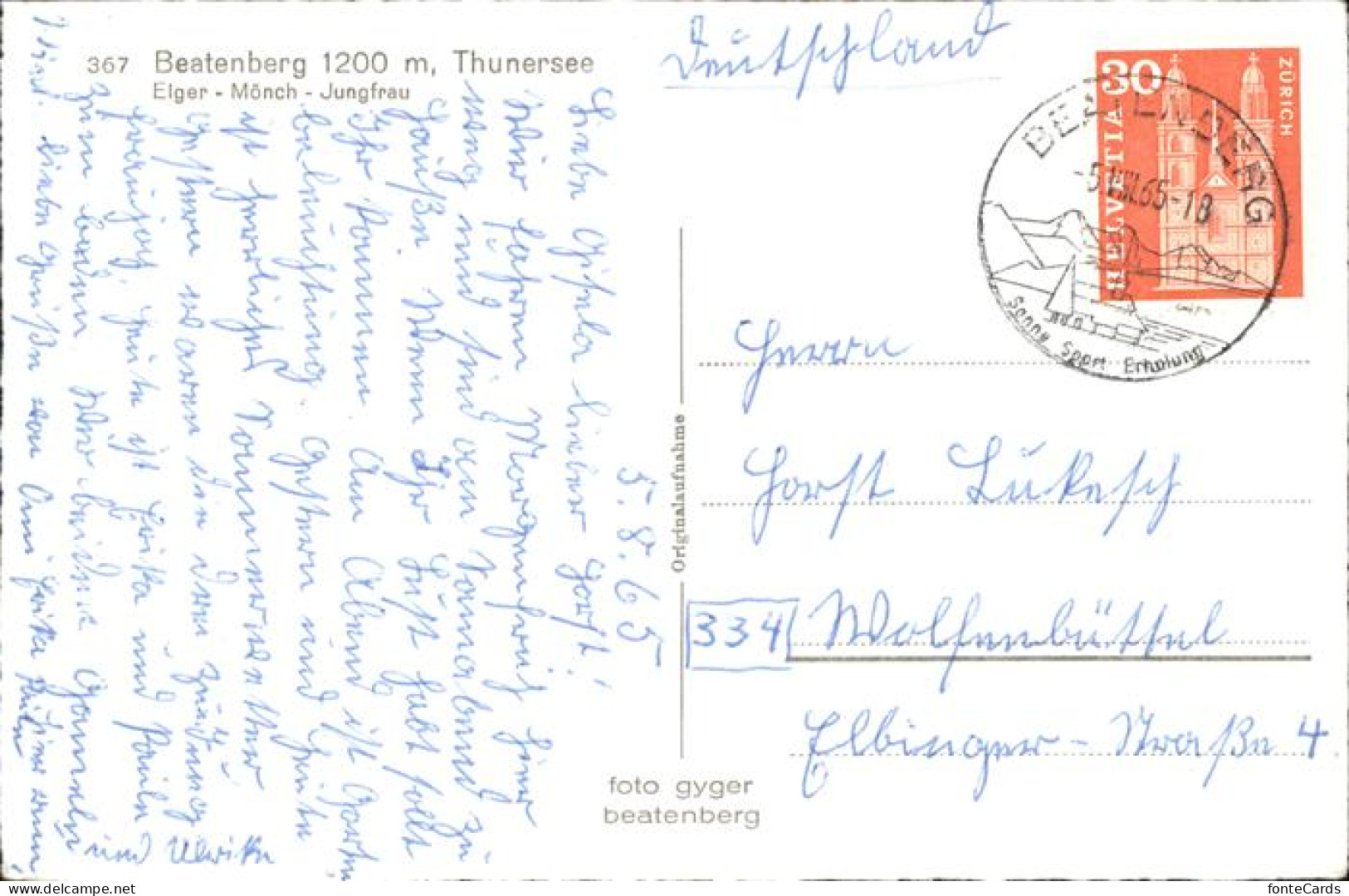 11247610 Beatenberg Thunersee Eiger Moench Jungfrau Beatenberg - Sonstige & Ohne Zuordnung