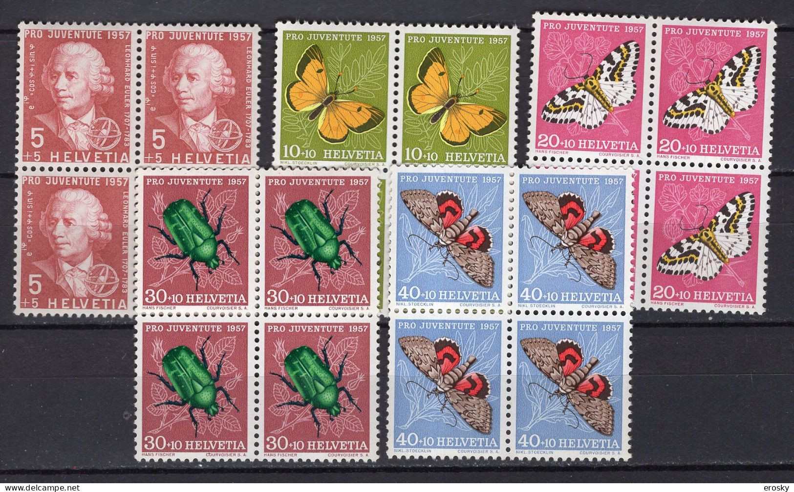 T3707 - SUISSE SWITZERLAND Yv N°597/601 ** Pro Juventute Bloc - Unused Stamps