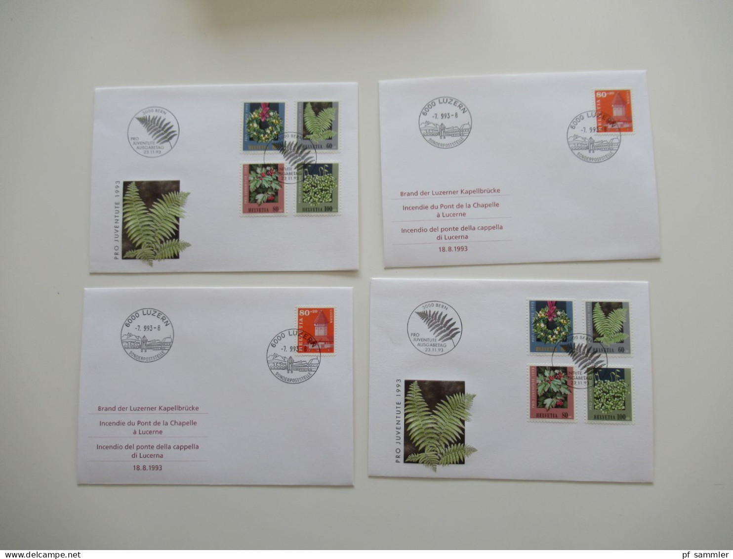 Schweiz FDC Posten 1979 - 1992 mit insgesamt 145 Belege / Sammlerbelege viel Pro Juventute usw... Stöberposten