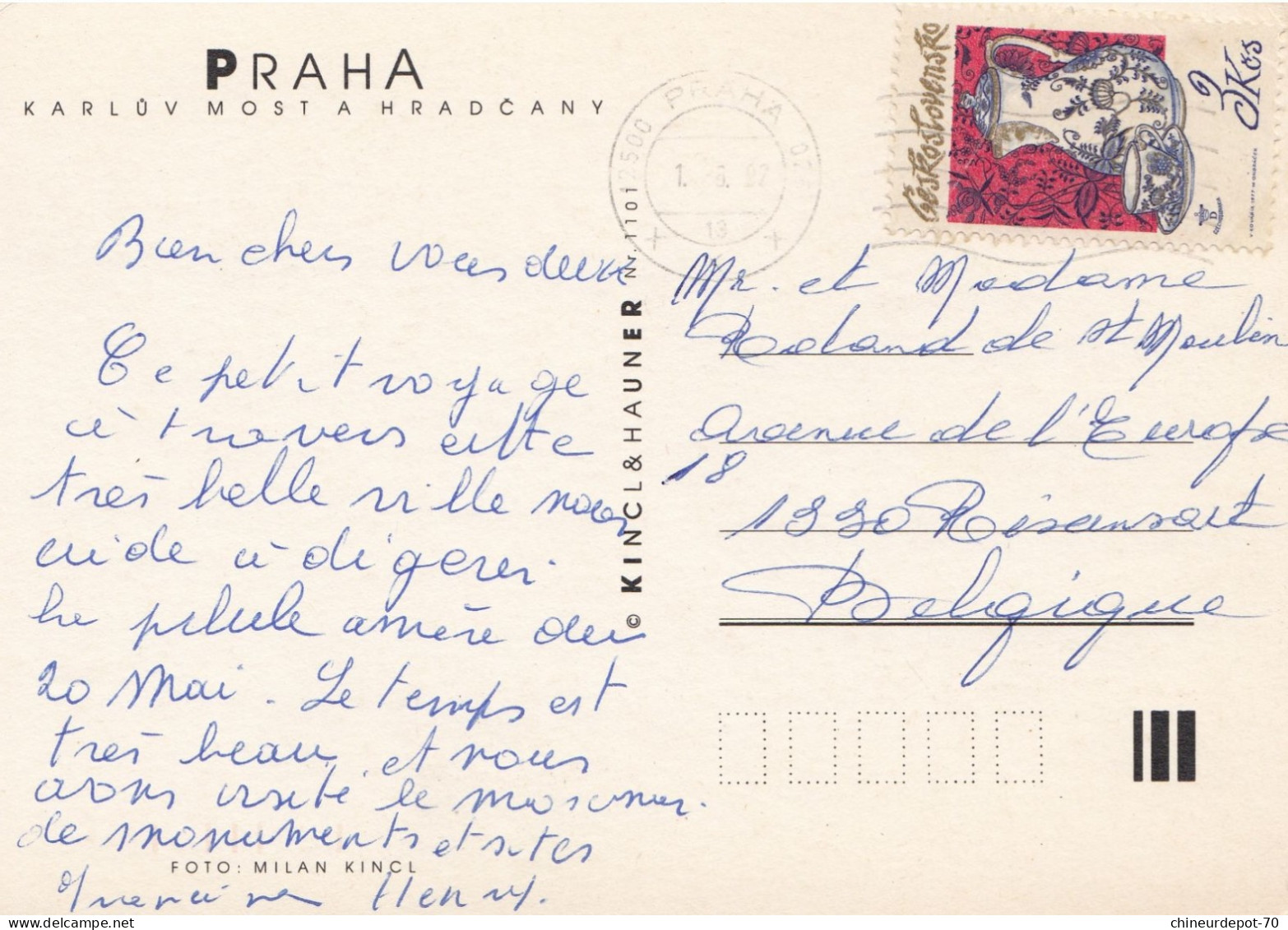 Tchécoslovaquie PRAGUE PONT CHARLES PHOTO MILAN KINCL PRAHA KARLŮV MOST A HRADČANY - Tchéquie