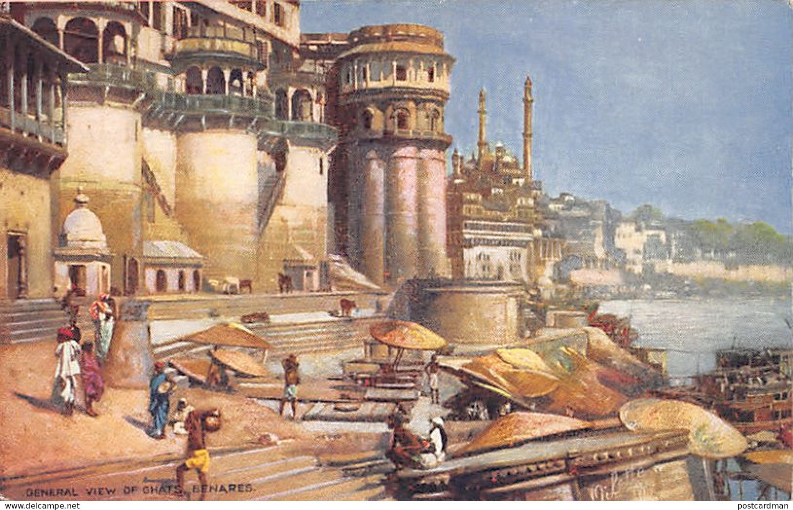 India - VARANASI Benares - General View Of Ghats - Publ. Raphael Tuck & Sons - Indien