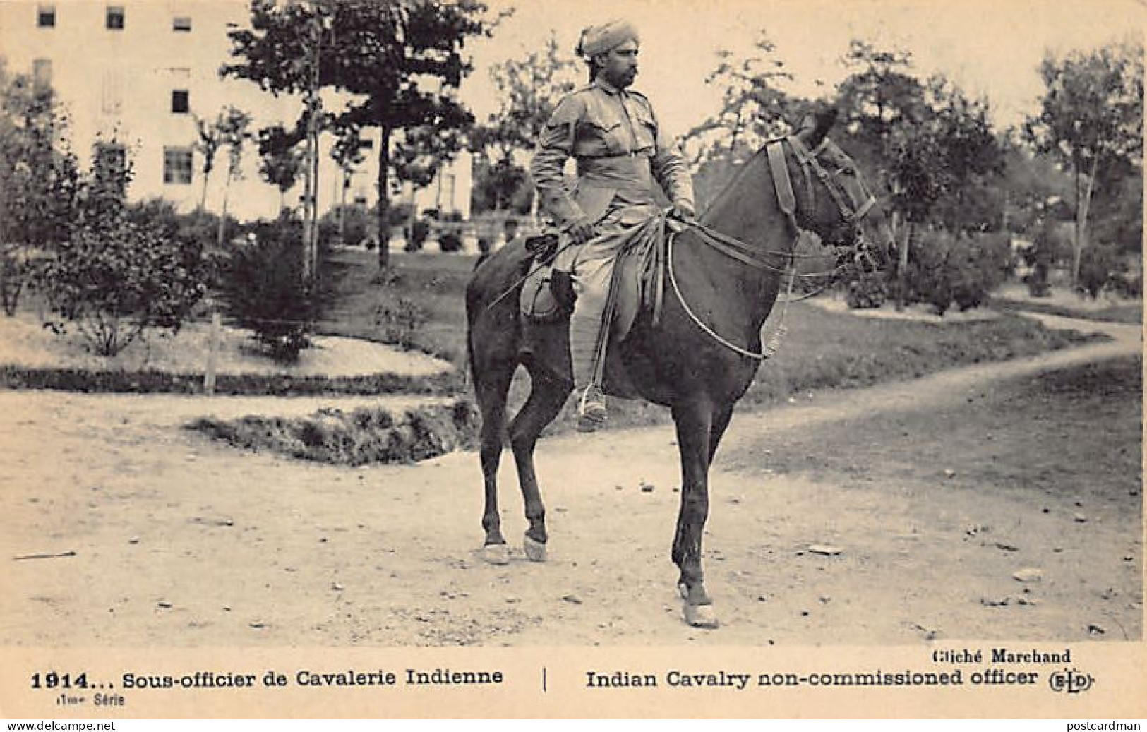 INDIA - Indian Army During World War I - Cavalry Non-commissioned Officer In France - Publ. E.L.D. E. Le Deley  - India