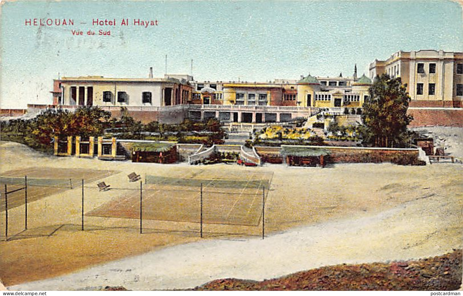 Egypt - HELWAN - The Tennis Court Of The Hotel Al Hayat, View From The South - Publ. Dr. Trenkler Co. Hel. 4 - Autres & Non Classés