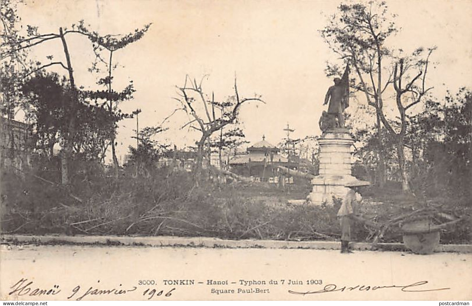 Vietnam - HANOI - Typhon Du 7 Juin 1903 - Square Paul Bert - Ed. P. Dieulefils 3000 - Viêt-Nam