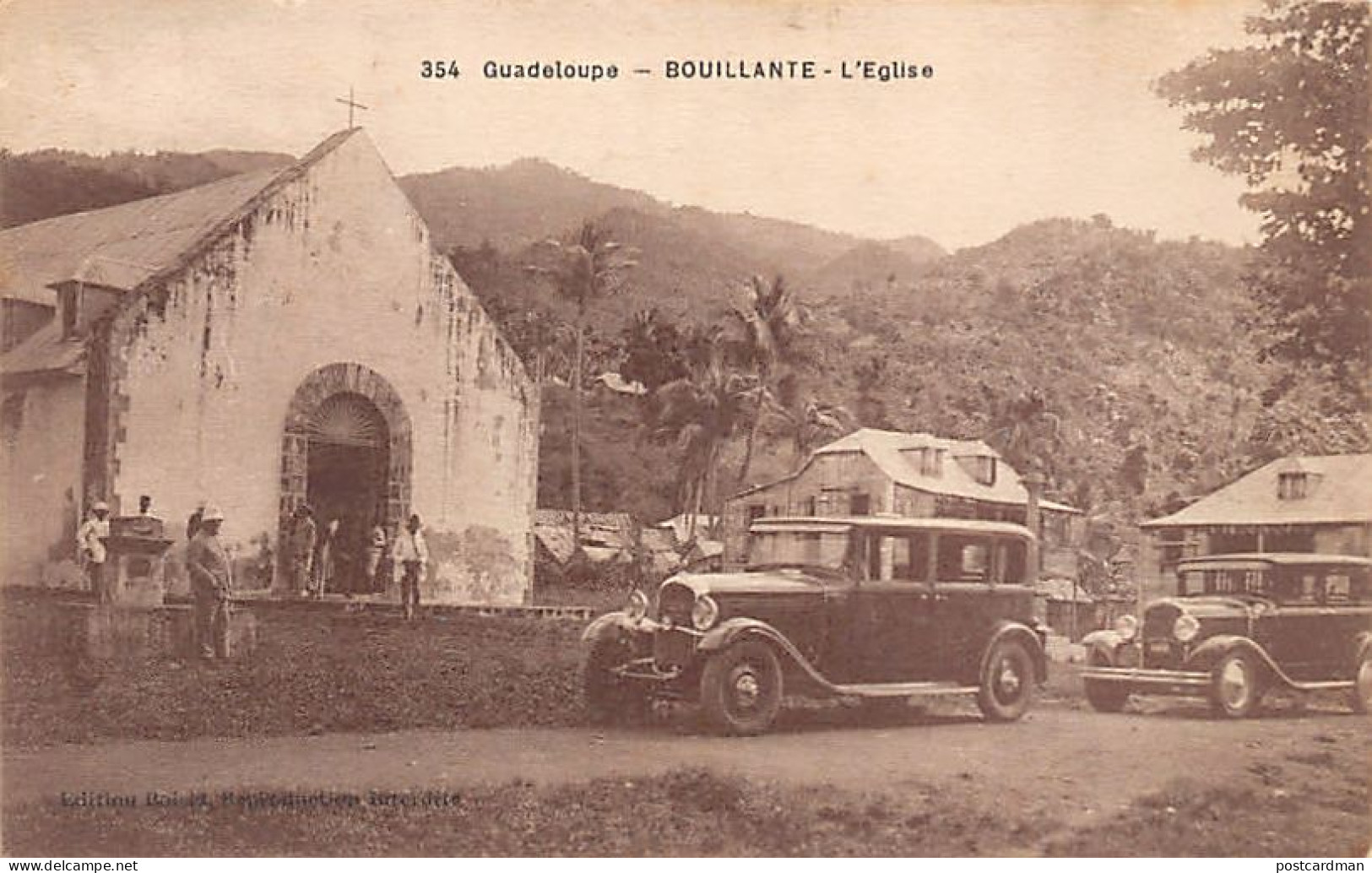Guadeloupe - BOUILLANTE - L'église - Automobiles - Ed. Boisel 354 - Autres & Non Classés