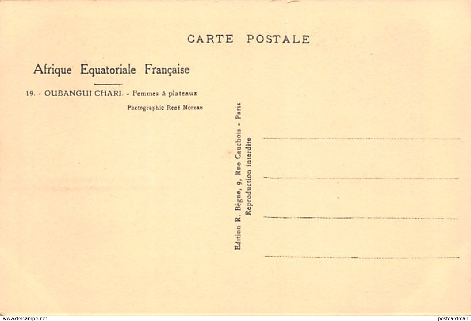 Centrafrique - Femmes à Plateaux - Ed. R. Bègue 19 - Central African Republic