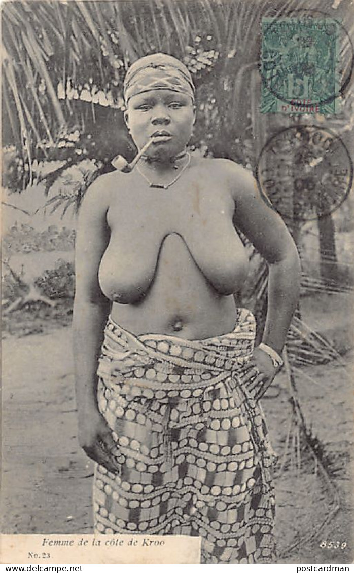 Côte D'Ivoire - NU ETHNIQUE - Femme De La Côte De Kroo - Ed. Inconnu No. 23 8539 - Elfenbeinküste