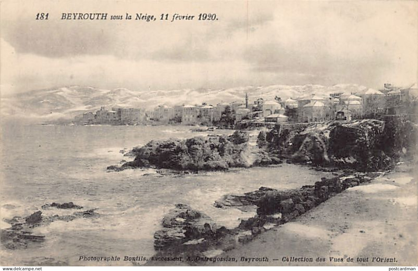 Liban - BEYROUTH - Sous La Neige, Le 11 Février 1920 - Ed. Bonfils - Guiragossian 181 - Lebanon
