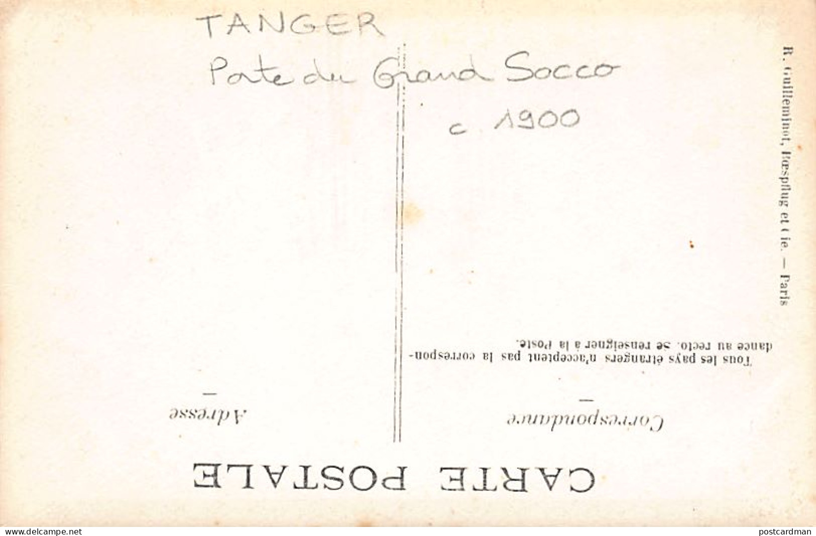 TANGER - Porte Du Grand Socco - CARTE PHOTO Aux Environs De 1910 - Ed. Inconnu  - Tanger