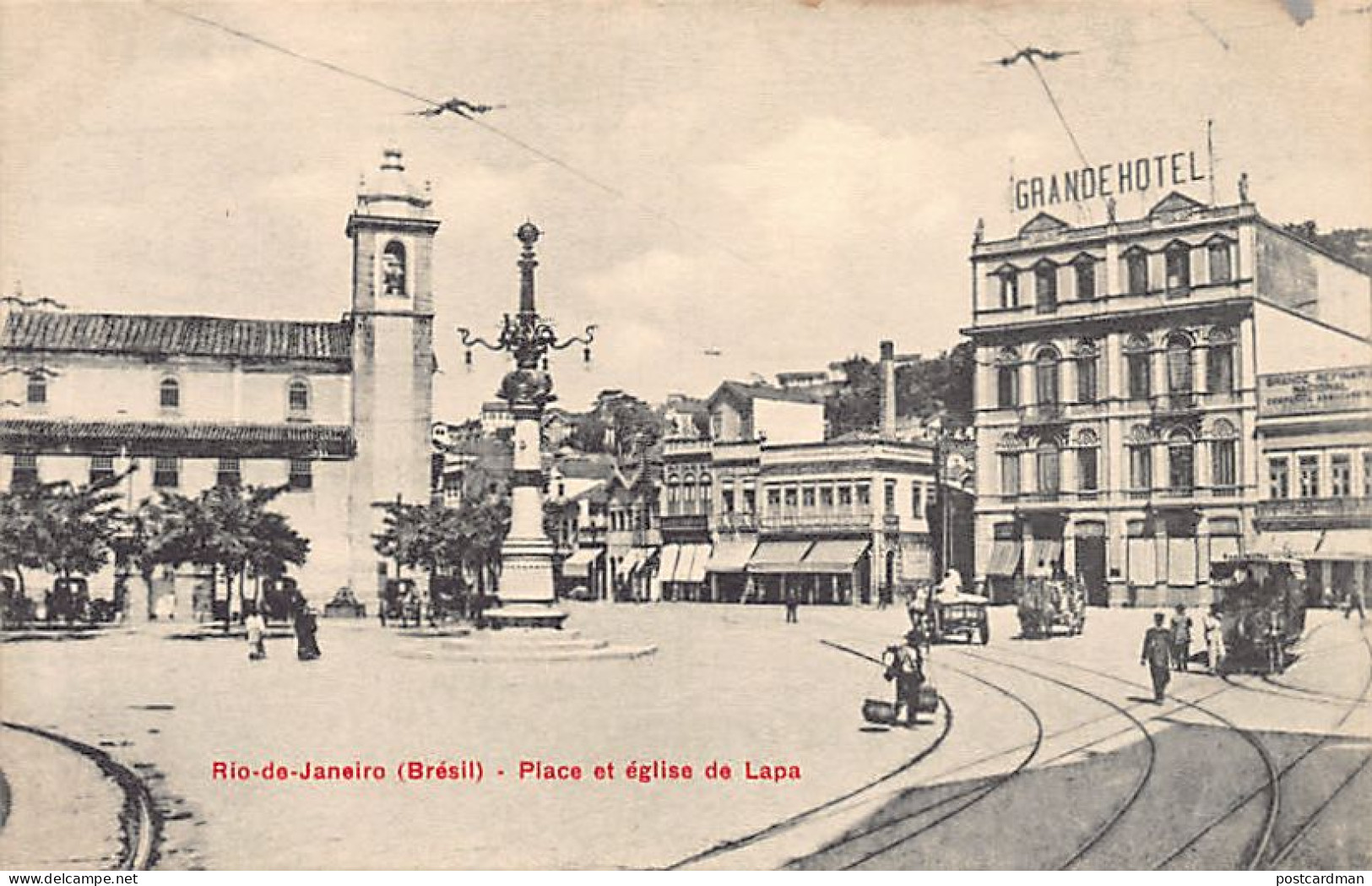 Brasil - RIO DE JANEIRO - Praça Da Lapa E Igreja - Ed. A. Breger  - Rio De Janeiro